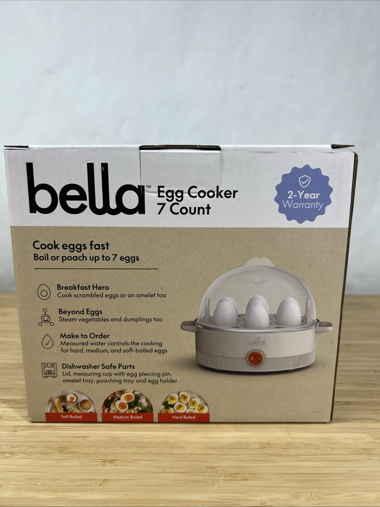 NEW bella Electric Egg Cooker 7 Eggs Capacity Tray Single Stack for Poached.