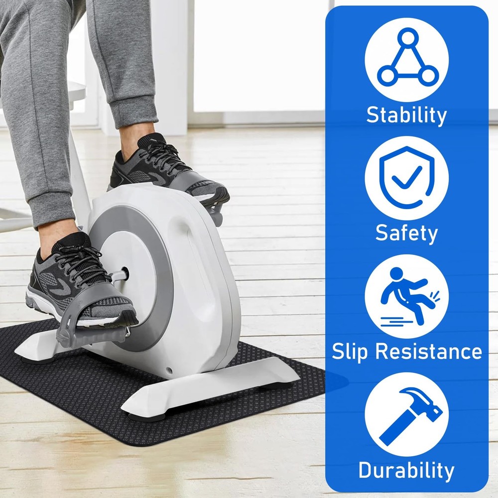 Upgraded Double-Sided Non-Slip Workout Mat for Under Desk Elliptical, Exercis...