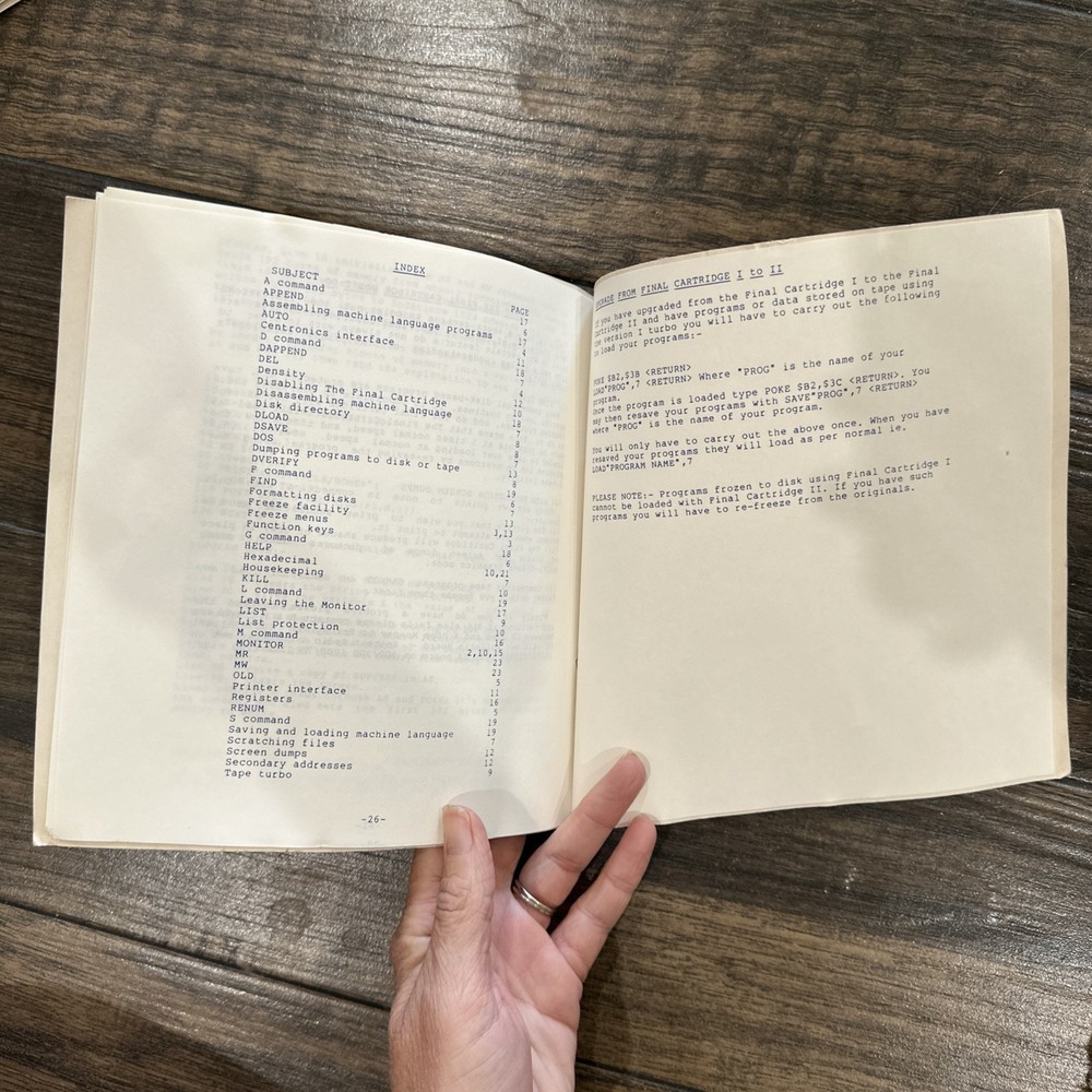 The Final Cartridge Commodore 64 Manual