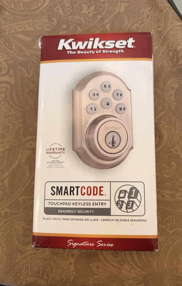 *NEW* Kwikset SmartCode Touchpad Keyless Entry Deadbolt Satin Nickel,  Security