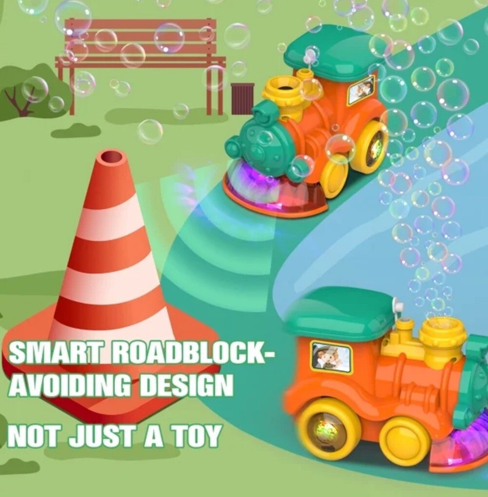 Bubble Machine For Kids Bubble Maker Train With 2 Bottles Of Bubble Solution