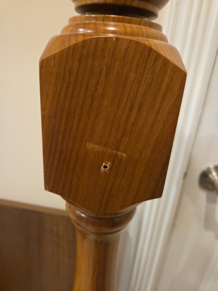 Vintage Wood Newel Post Stair Baluster 48" Tall 3.75" Base Solid Oak