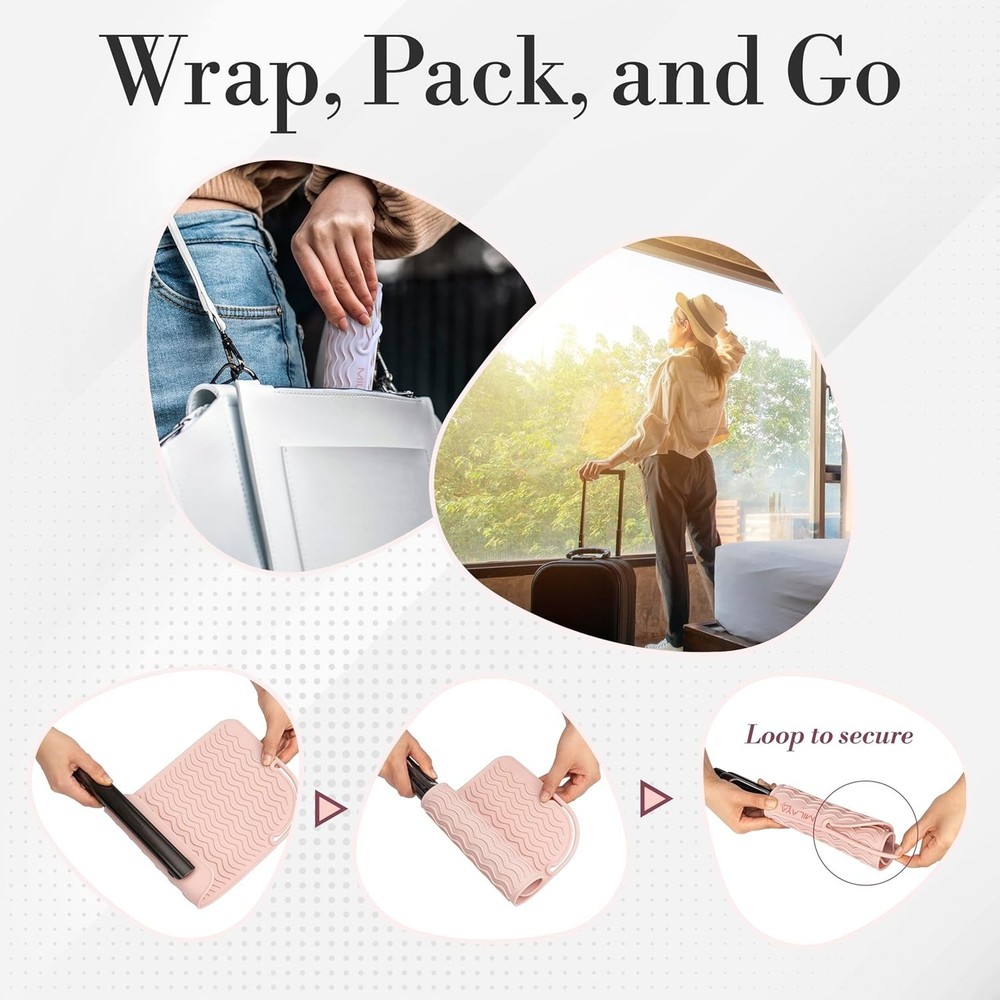 Heat Resistant Vanity Mat – Large Silicone Tool Protector in Rose Gold