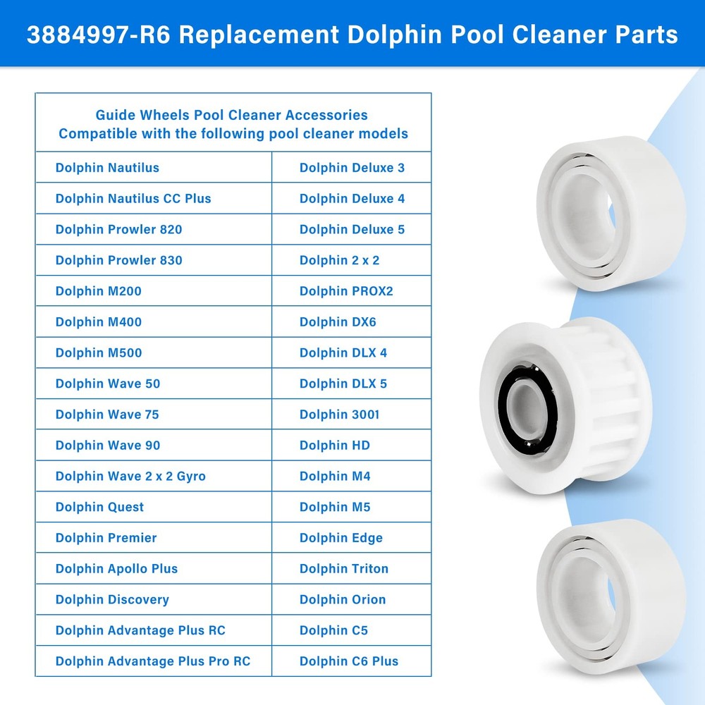 Automatic Robotic Pool Cleaner Replacement Parts, Guide 3884997-R6, White