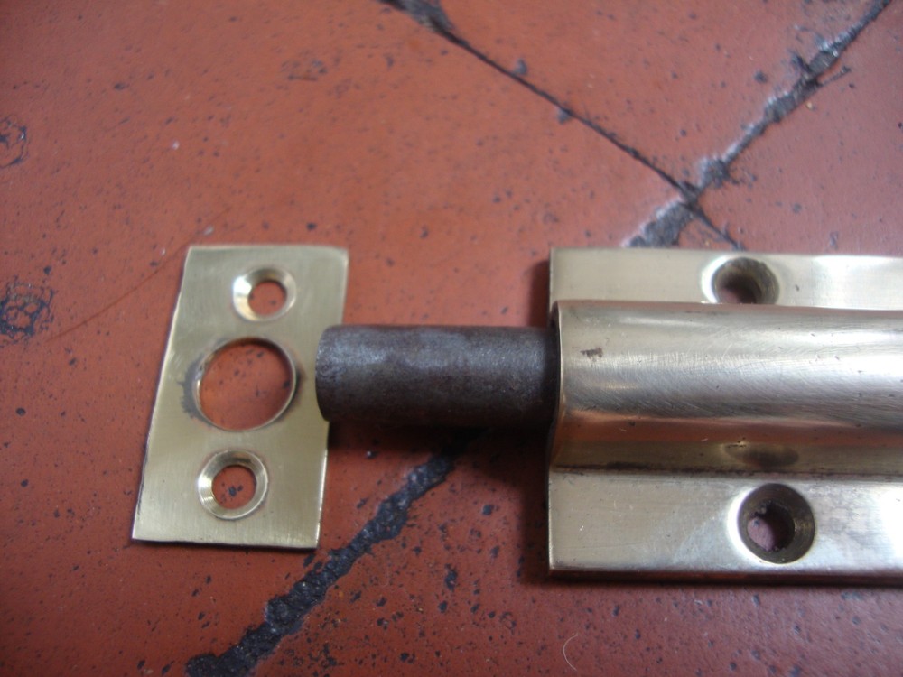 Antique Victorian brass door bolt