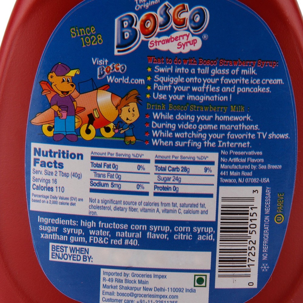 Strawberry Syrup - 22 oz Squeeze Bottle