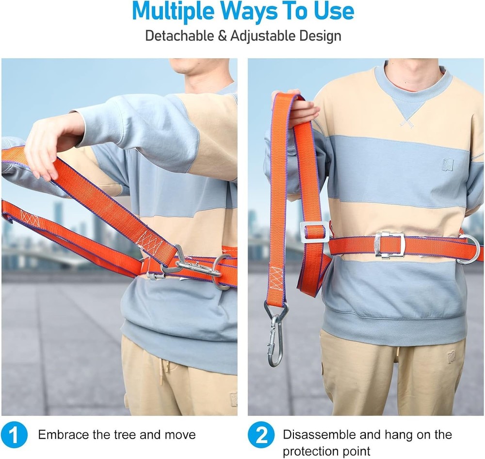 Climbing Spike, Adjustable Tree Climbing Step Gear with Extra Multi-Functiona...