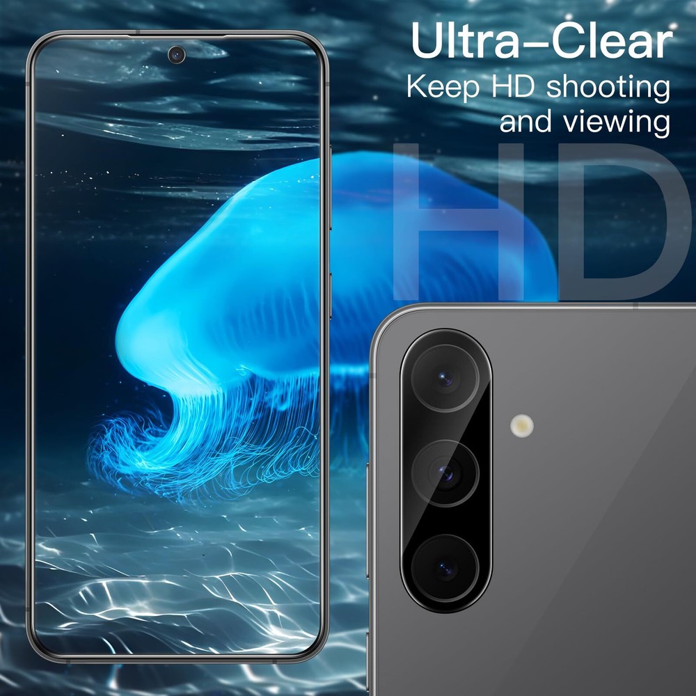 Screen Protector for Samsung Galaxy S24 FE with Camera Lens Protector, 2-Pack