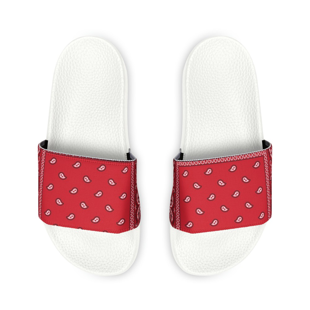 Men's Red Bandana Slides