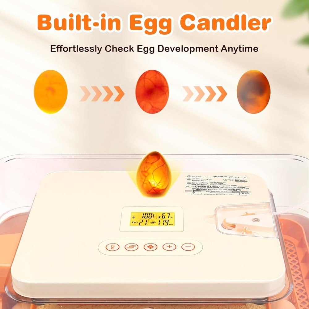 56 Egg Incubator with Automatic Egg Turning Egg Hatching Temp & Humidity Control