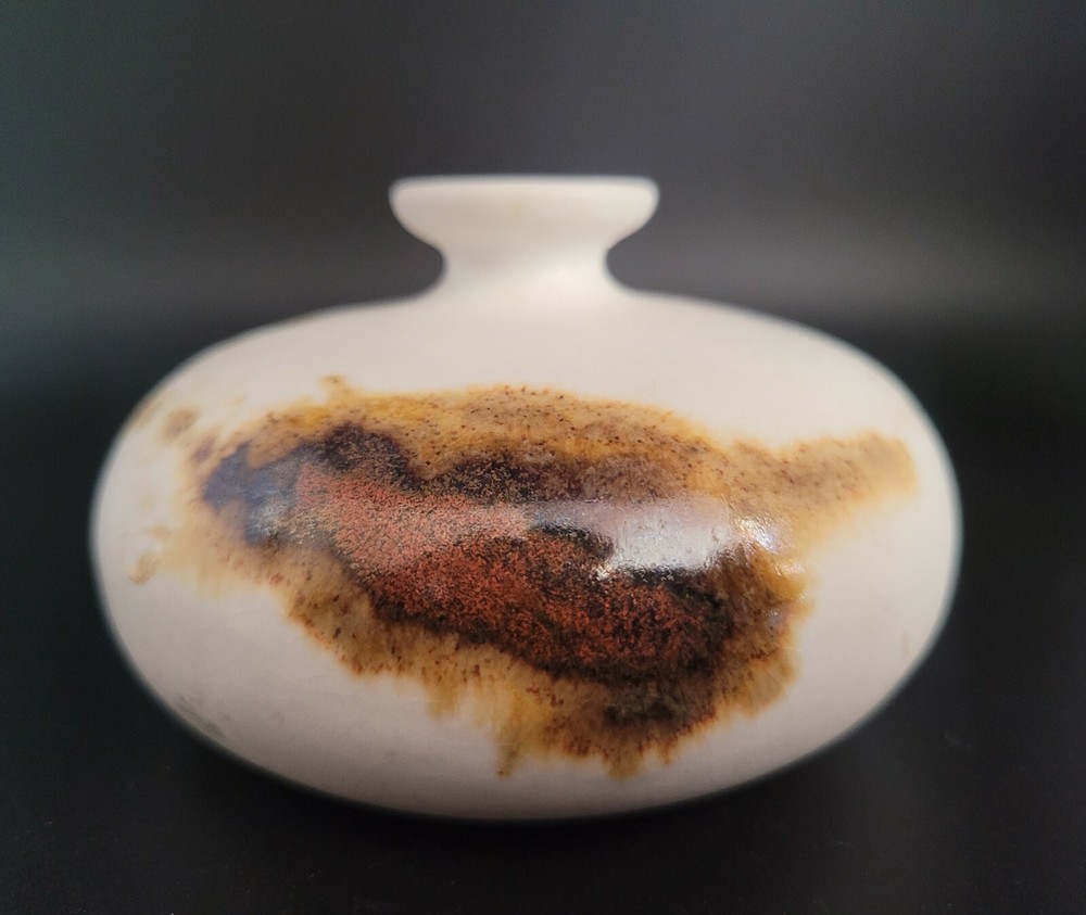 Vintage Flat Bud Vase Signed