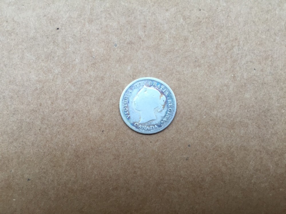 1881 canada 5 cent silver coin nickel