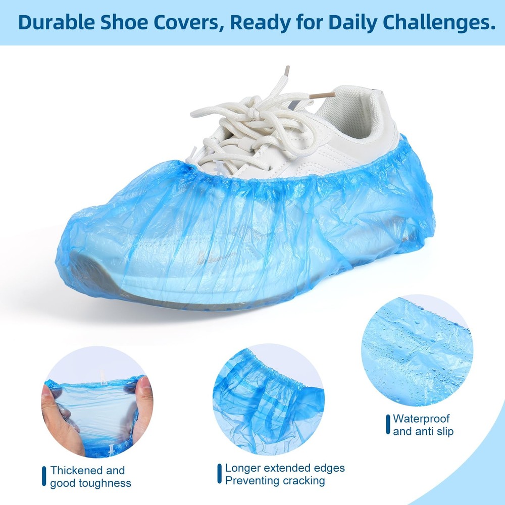 LYSHIYI 200 Pcs Shoe Covers Disposable for Automatic (Blue)200pcs