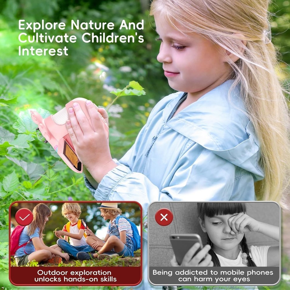 Mini Pocket Digital Microscope for Kids - 1000X, Adjustable LED & Easy to Use