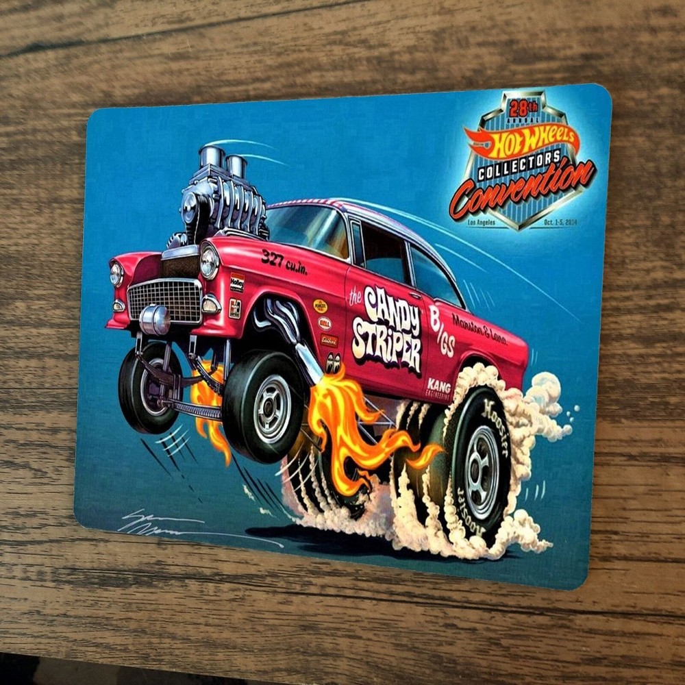 Candy Striper Mouse Pad Hot Wheels Rod Gasser