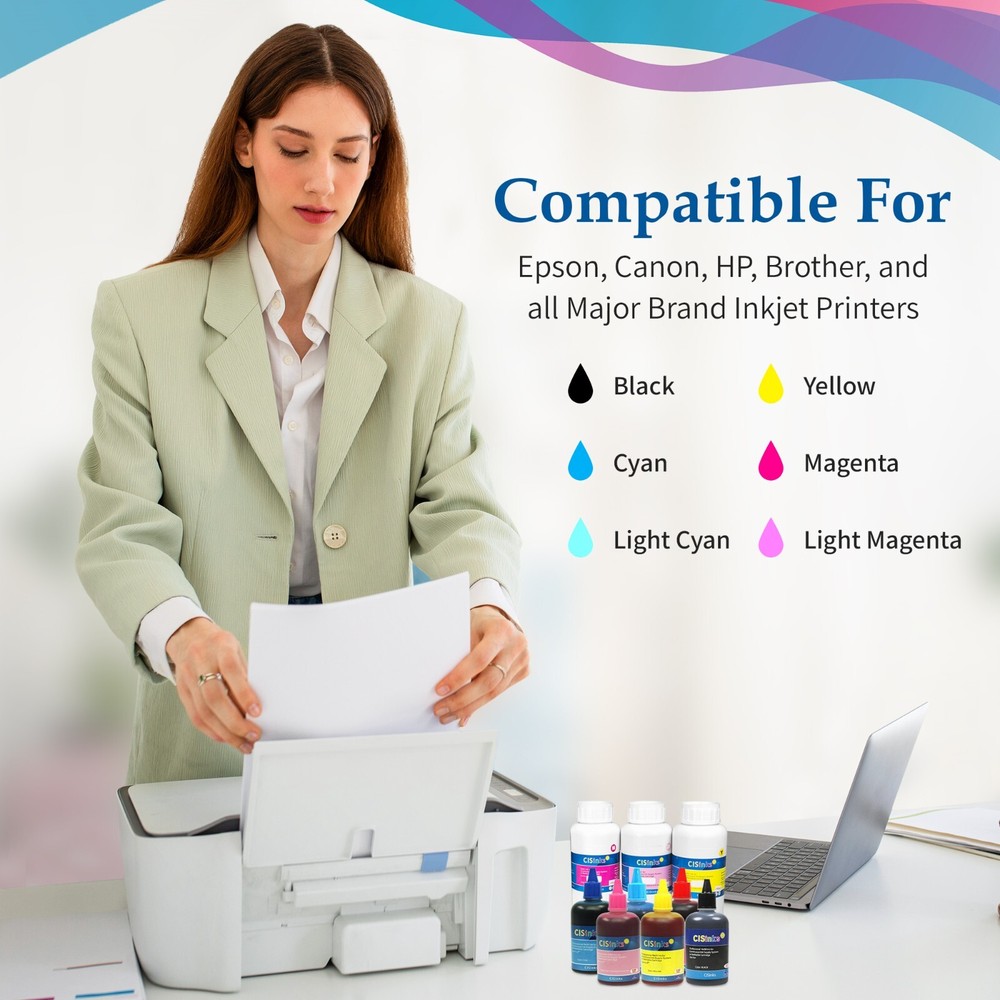 4 Pack Refill INK BOTTLE alternative for Workforce Pro WP-4020 WP-4530 CIS