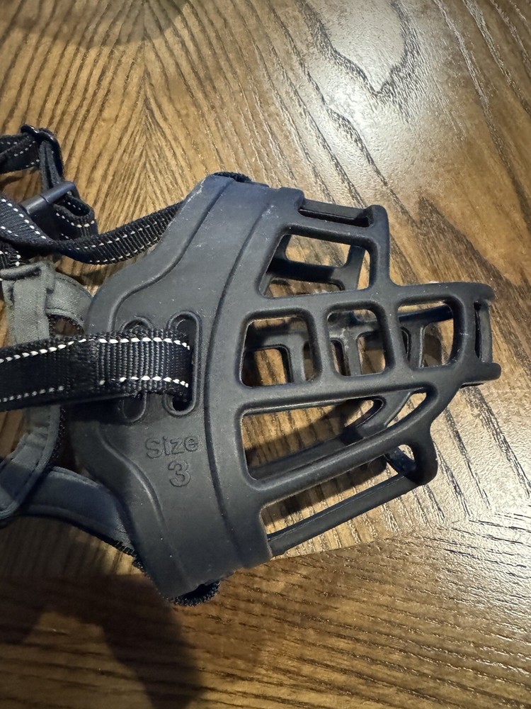 Barkless Dog Muzzle Soft Basket Silicone Prevent Biting Chewing Barking Size 3