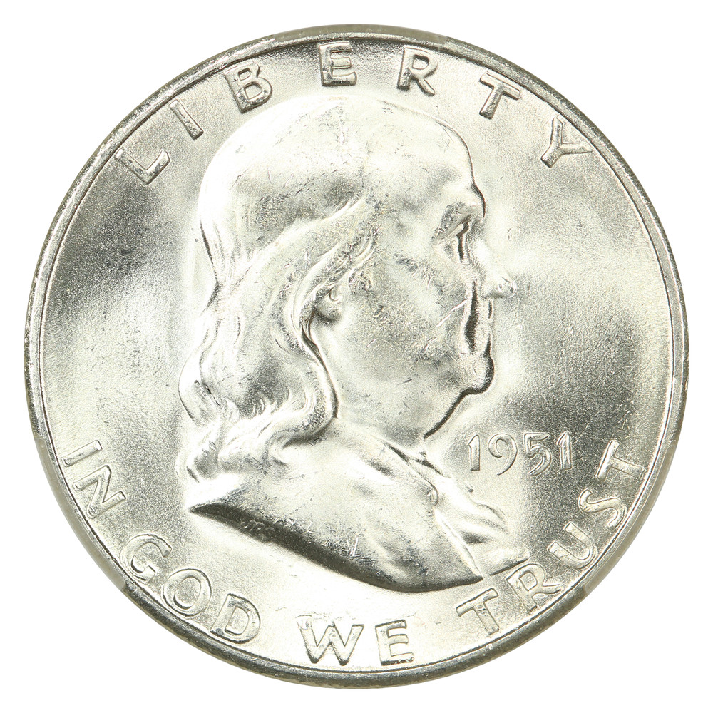 1951-S 50C CACG MS63 - Franklin Half Dollar