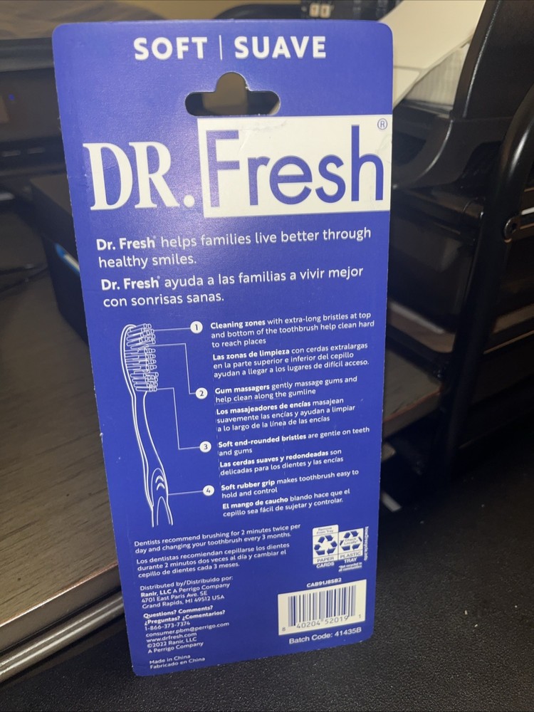 Dr. Fresh Toothbrush 6-Pack Multi-Color "SOFT"