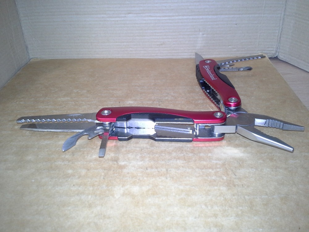 Switzerland Red Multitool Folding Pocket Pliers. VGC