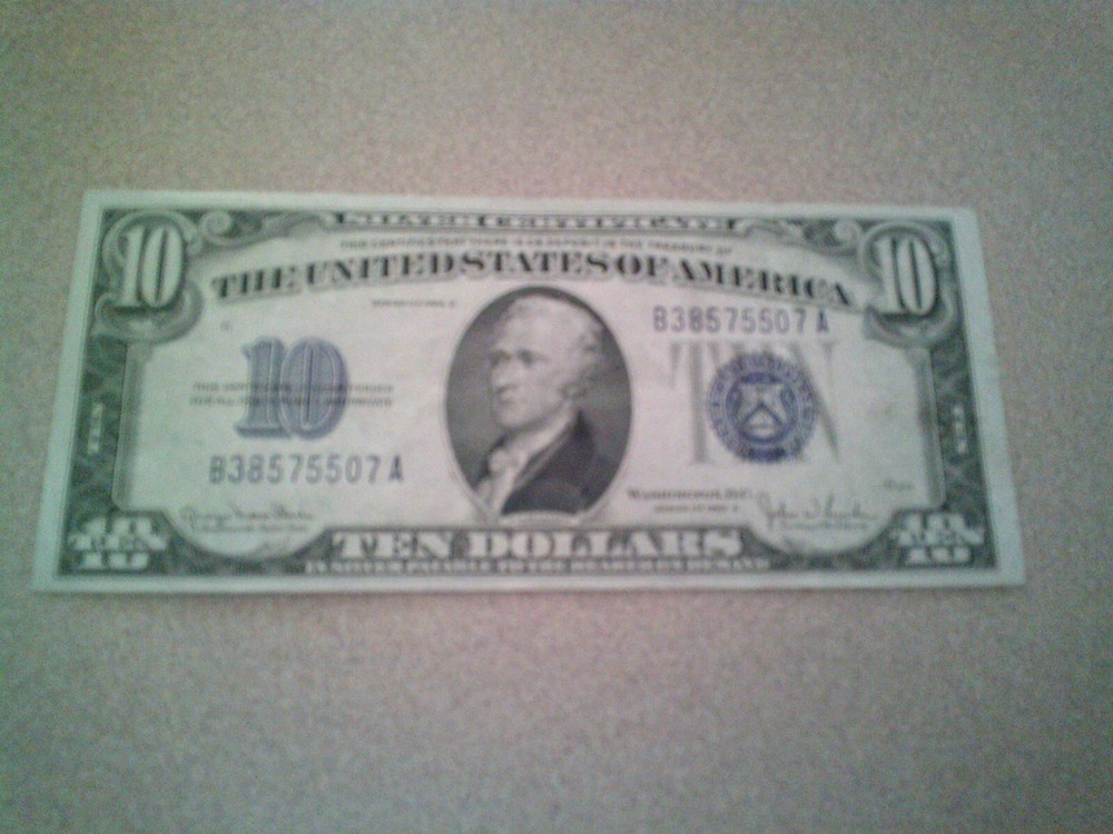 1934 $10 TEN DOLLARS SILVER CERTIFICATE CURRENCY NOTE GEM UNCIRCULATED