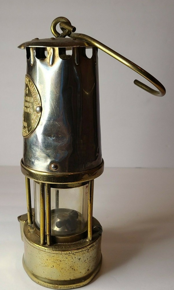 Antique Eccles Protector/Miners/Davy Lamp- Type 6- Brass- 1963