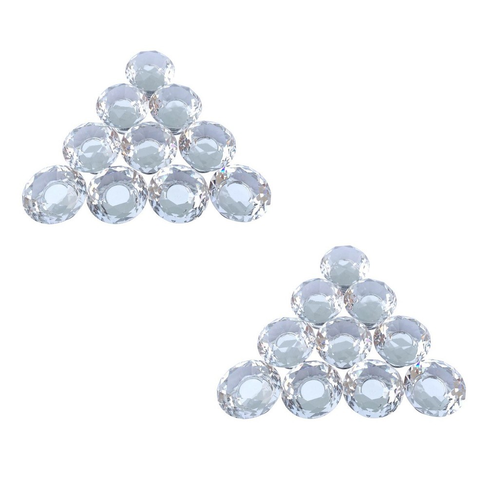Glass Cabinet Knobs Diamond Shape Pull Handles Dresser Drawer Knobs 20 pcs