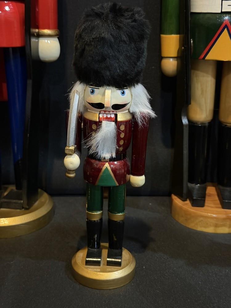 Lot Wood Nutcracker Christmas Decor Set Large Medium Small Holiday Display