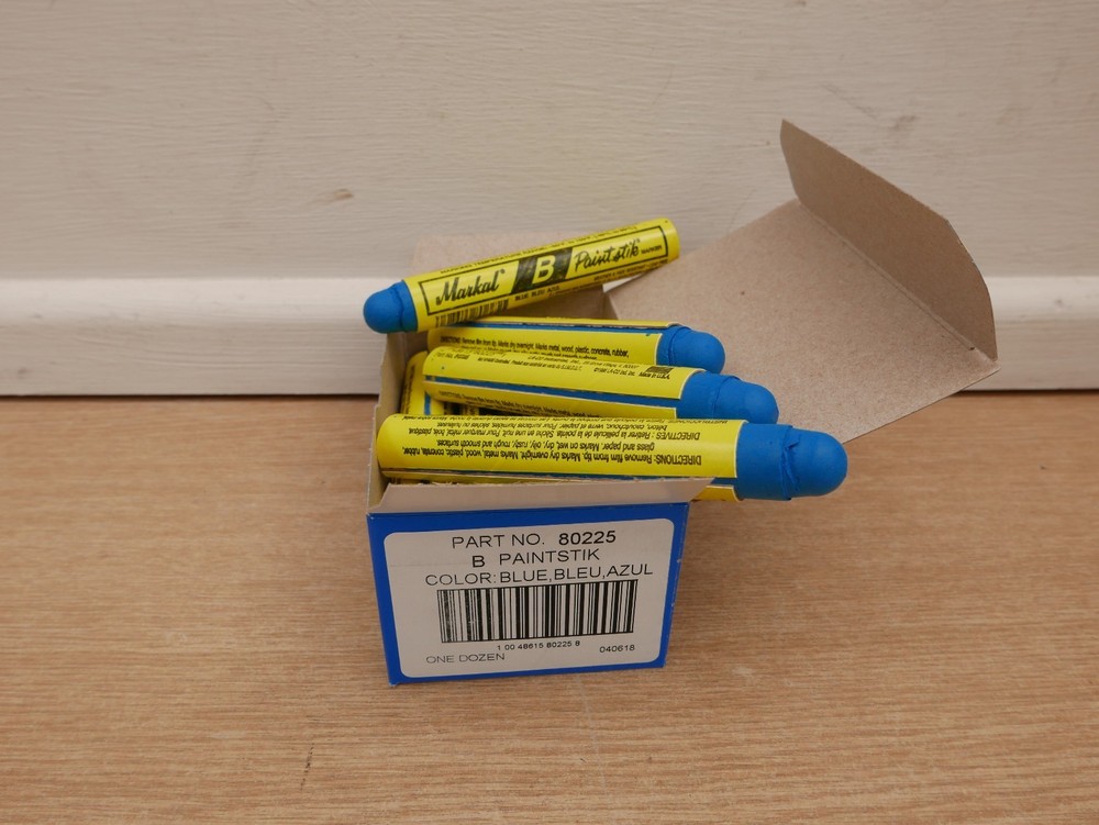 4 X  BLUE  MARKAL B   PAINTSTIK 17MM MARKERS FOR MULTI SURFACES