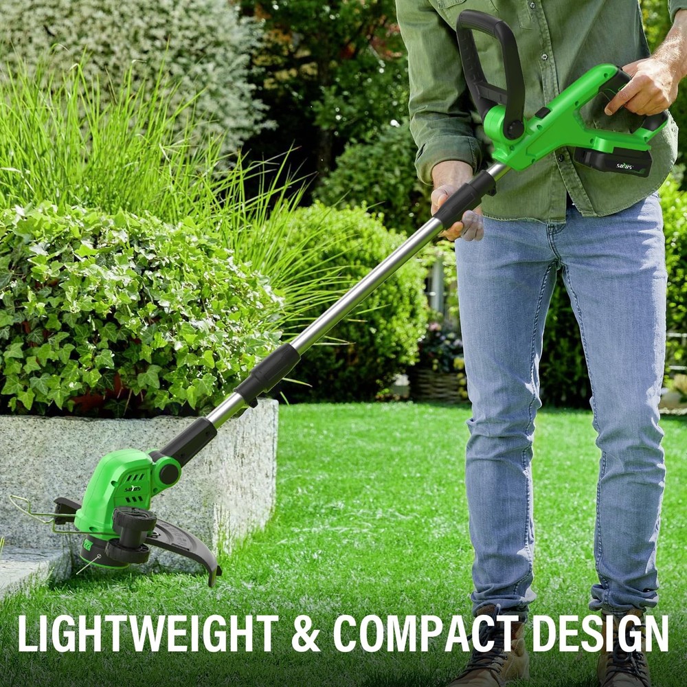 Weed Wacker Cordless, 12 Inch String Trimmer Battery Powered with Battery and...