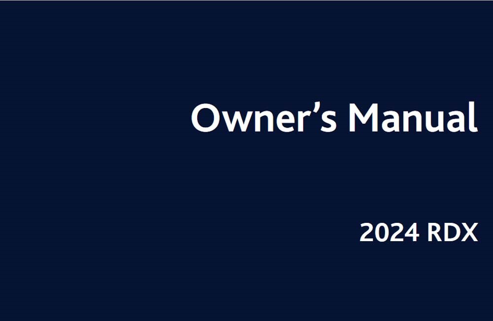 2024 Acura RDX Owners Manual User Guide Reference Operator Book Fuses