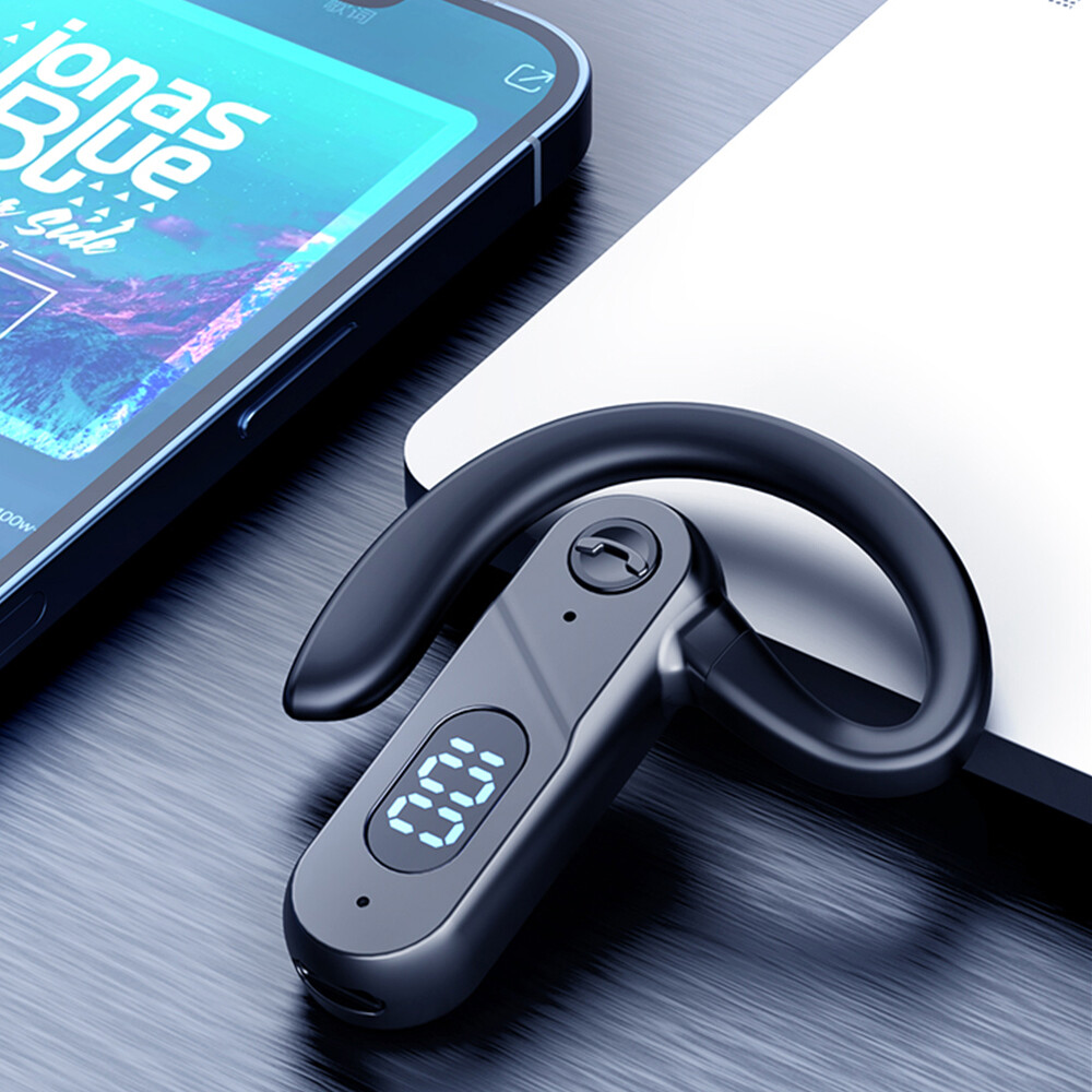 Bluetooth 5.2 Earphone Headset Stereo Earhook w/ Mic for IOS Android Cell Phones