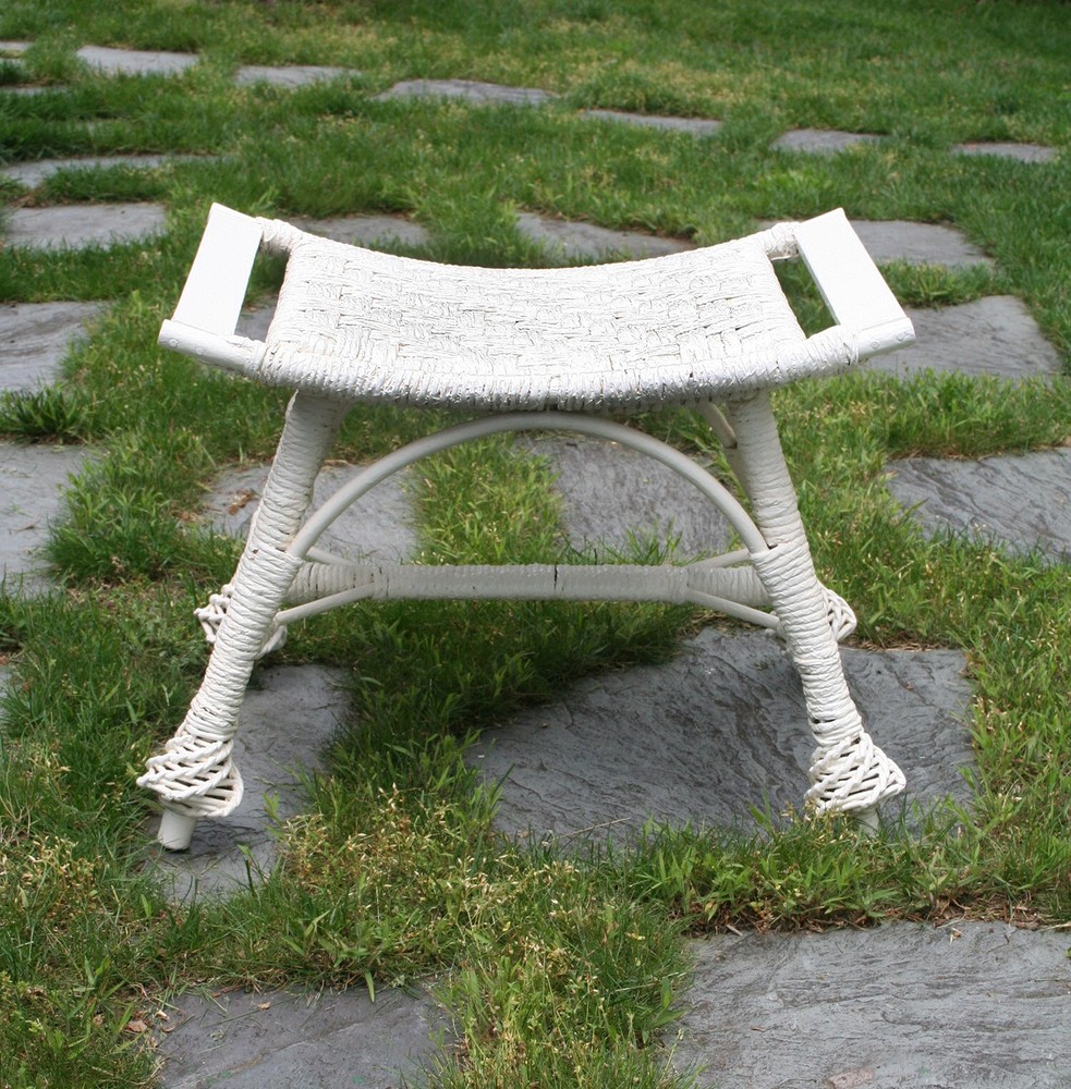 Antique Wicker Bench/Stool, circa 1900