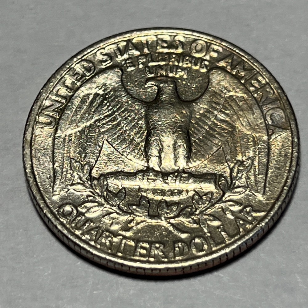 1981 P Washington Quarter Errors Strike Though Grease Unreadable Mint Mark #1