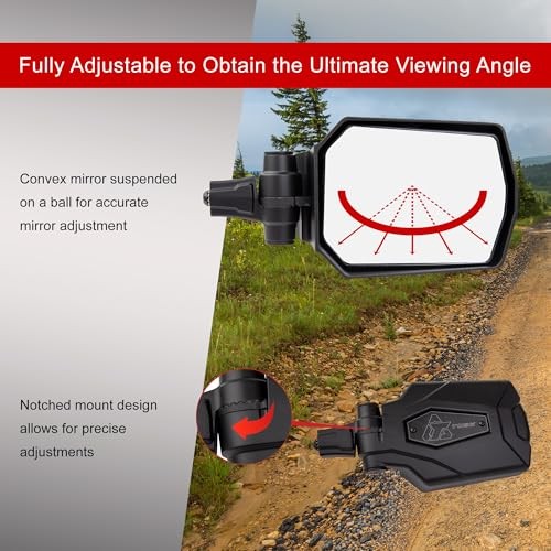 Pivot Folding UTV Mirror Kit w/A-pillar Mounts Compatible with Can-Am