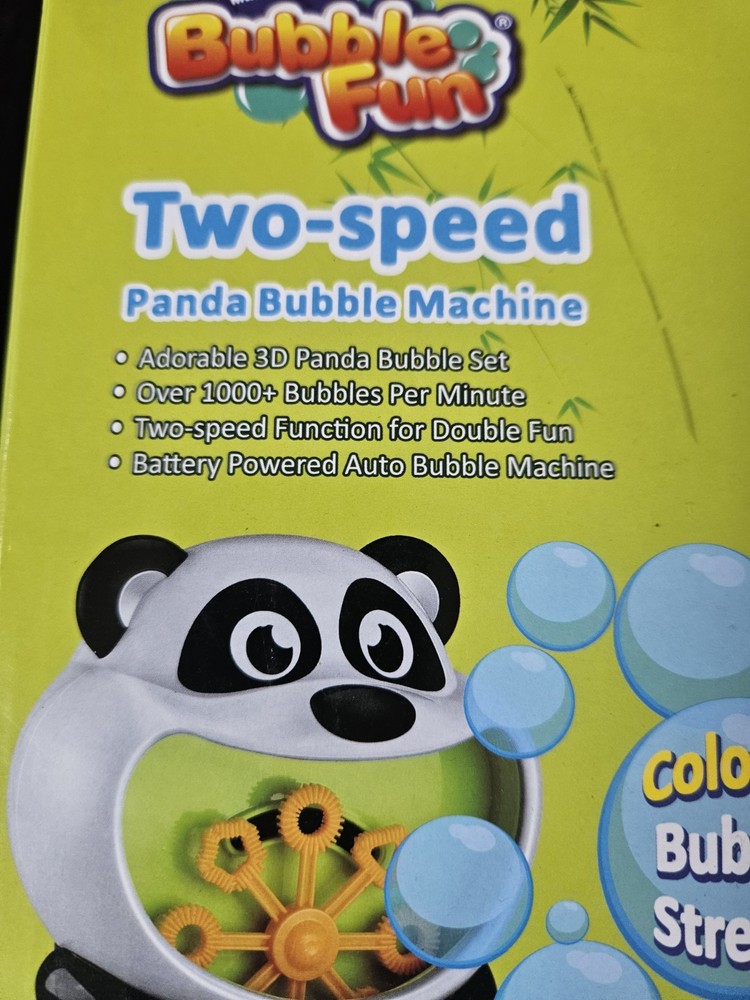 Panda Bubble Machine for Toddlers Kids-2-Speed Bubble Maker Blower+ 8oz Solution