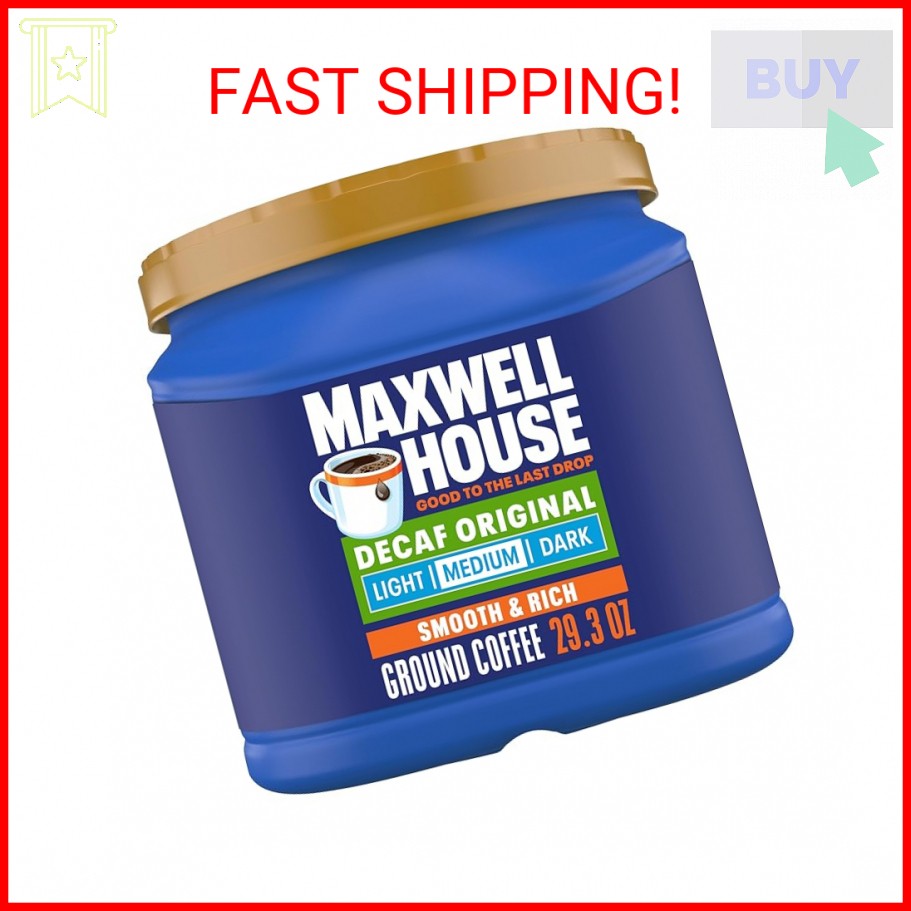 Maxwell House Decaffeinated Original Medium Roast Ground Coffee, 29.3 oz Caniste