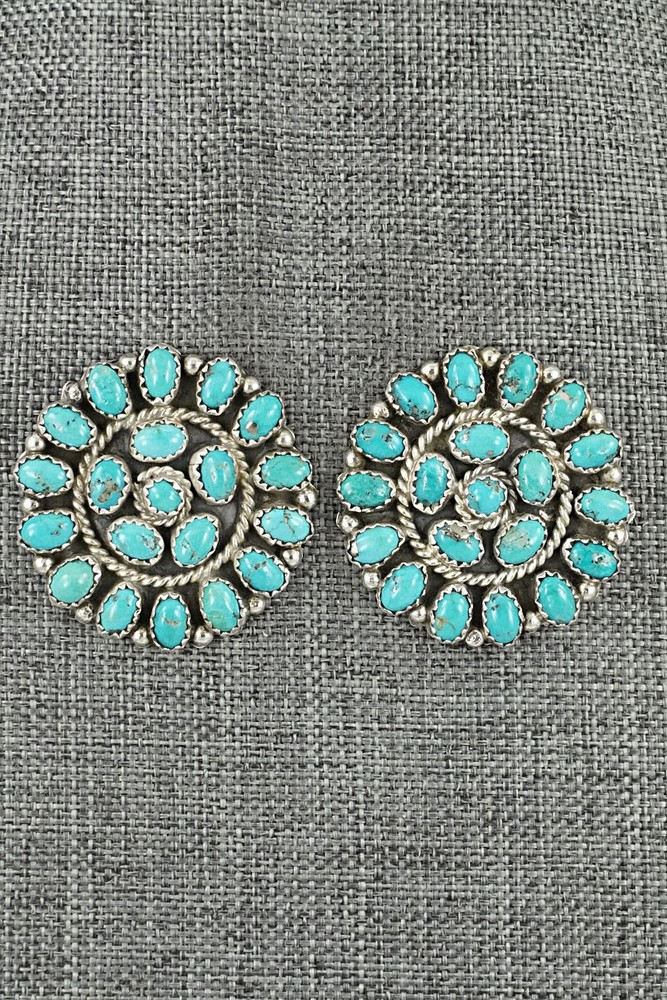 Turquoise & Sterling Silver Earrings - Eunice Wilson