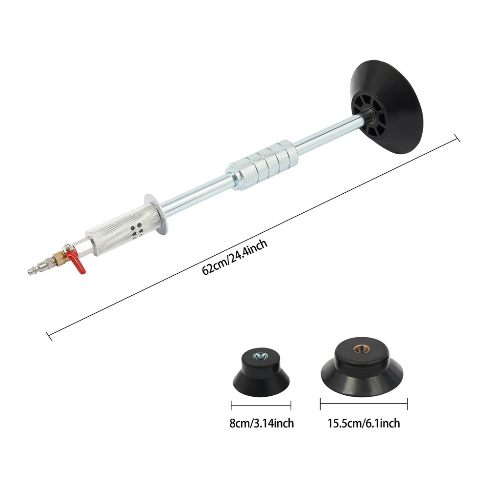 Silver Air Pneumatic Dent Puller Pneumatic Puller Hammer with 3 Suction Cups