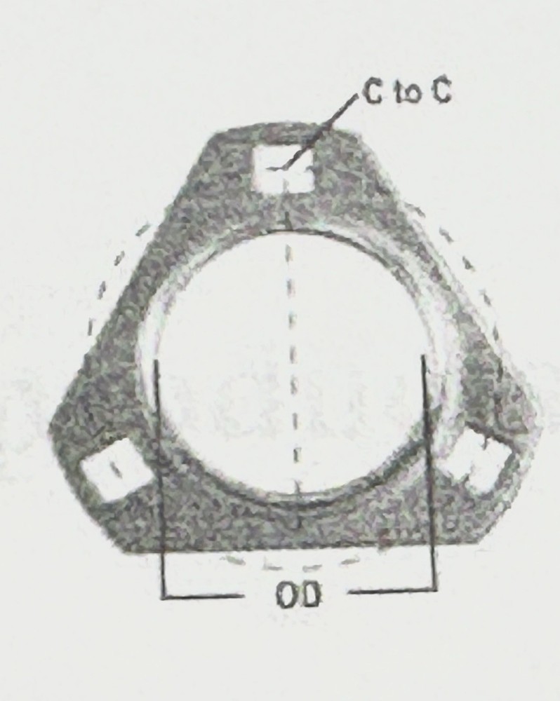 FTR362 3 Bolt Triangular Bearing Flangette Pair 62mm