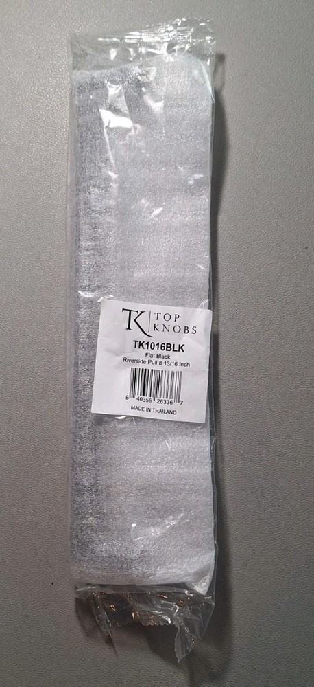 New Sealed - Top Knobs TK1016BLK Flat Black Riverside Pull 8 13/16"