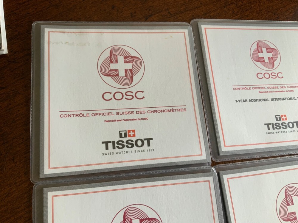 Tissot Watch COSC Certificate, papers, documents. ONLY ONE.