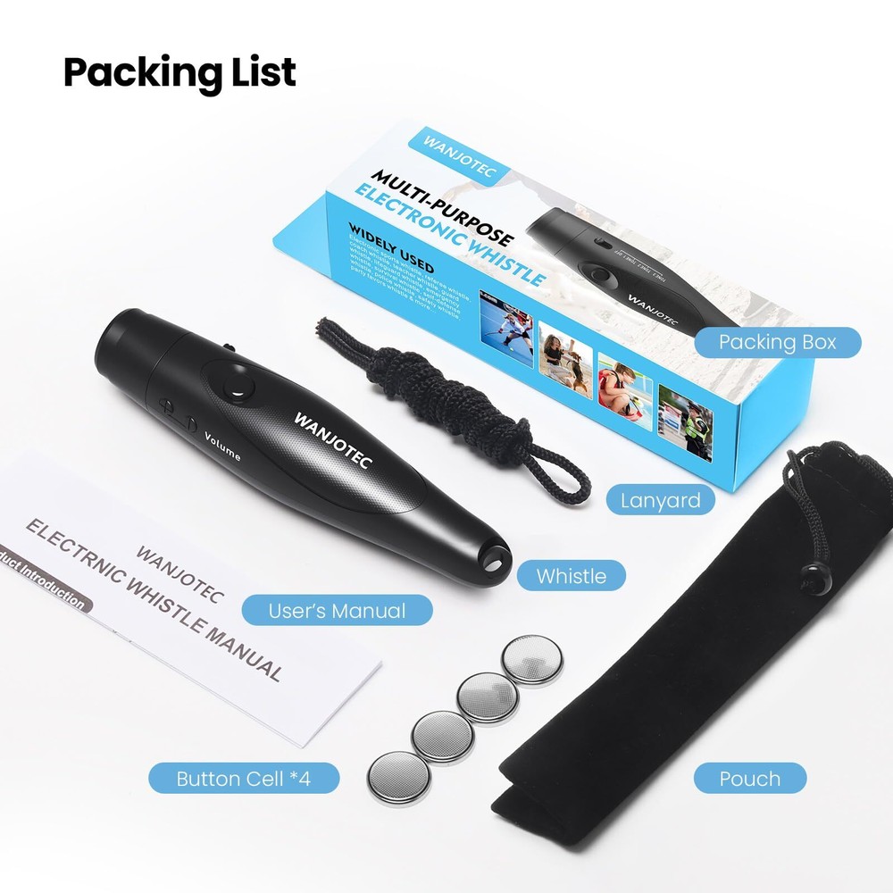 Electronic Whistle 2 Packs Battery Operated Whistle Adjustable 3 Different Lo...
