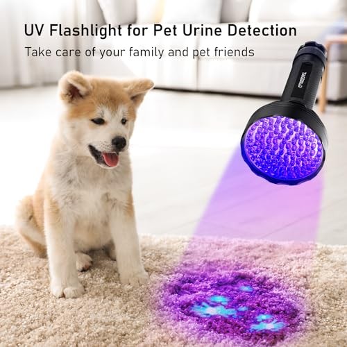 UV Flashlight Black Light - 100 LED - UV Flashlight for Dog/Cat - 100LED