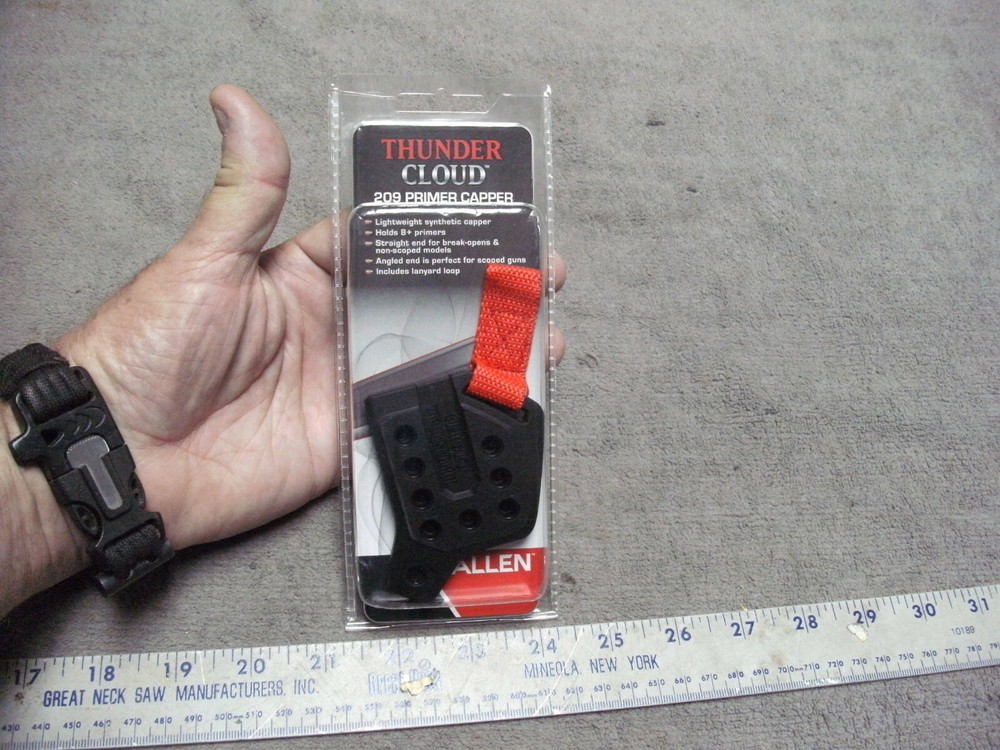 Thunder Cloud 209 Inline Muzzle loader Primer Capper by Allen, holds 8+ Primers