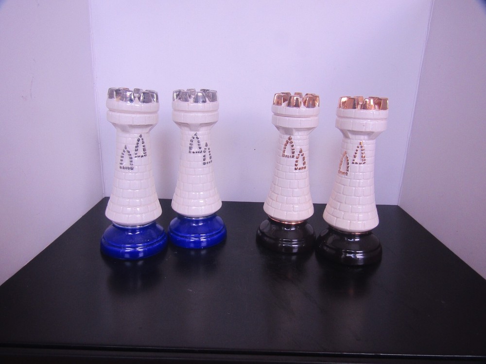 Mid-Century Hand Painted Chess Set