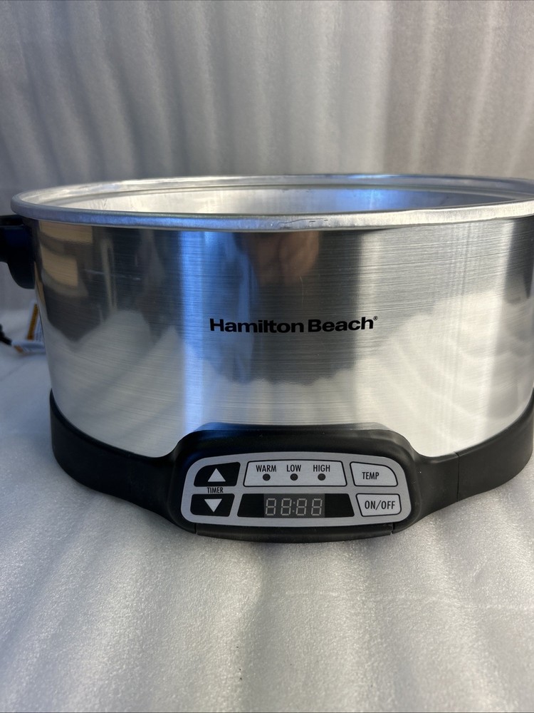 Hamilton Beach 33660, 6 Qt Capacity Programmable Slow Cooker - Silver Base Only