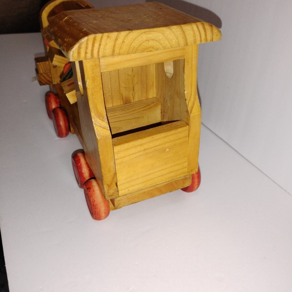 Vintage Wooden Train Engine Alphabet Push/Pull Toy -10