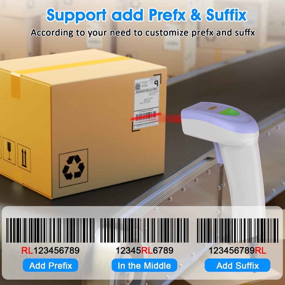 USB 1D Barcode Scanner Handheld Wired CCD Laser Reader Support Screen Scan