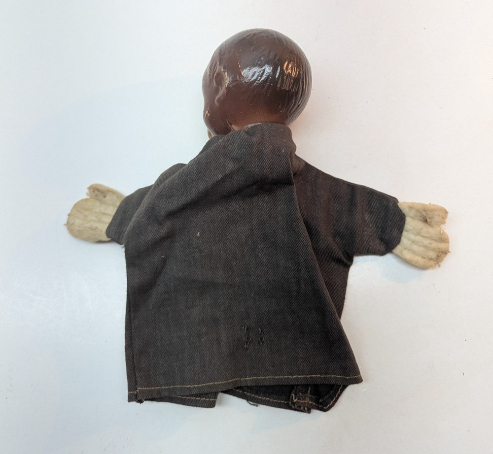 Vintage Monkey Hand Puppet Brown Plush 10 Inches Tall